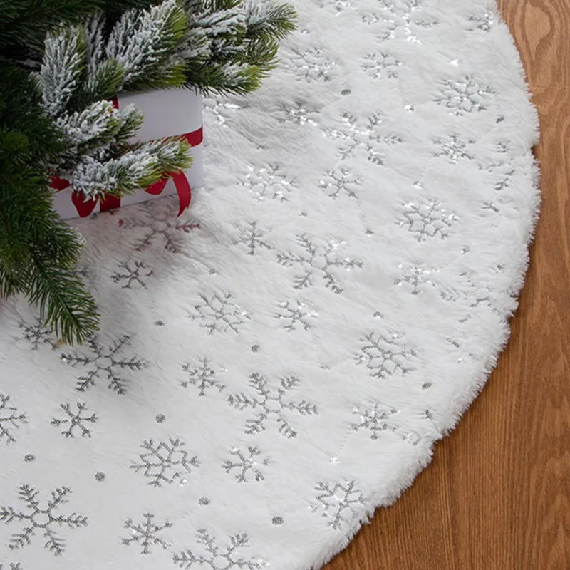 Mateju Jupe de Sapin de Noël Rouge Plaid pour Arbre de Noël