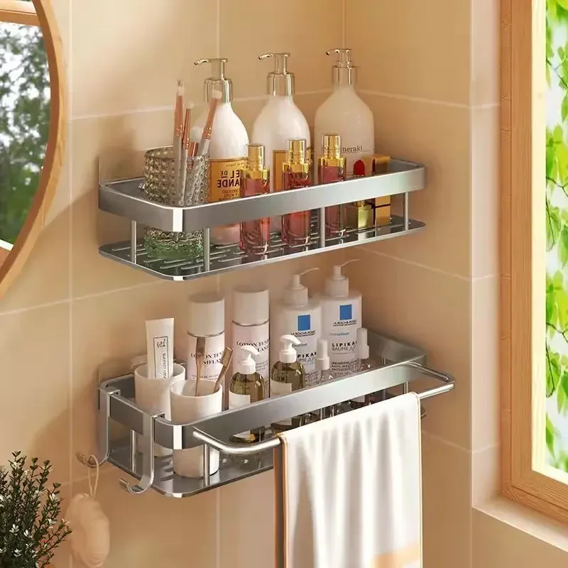 Kitchen Shelf Space Aluminum Drill-Free Storage Shelf Spices Cleaning Tools Storage Placement Kitchen Accessories kitchen storage rack kitchen organizer spice storage shelf kitchen organizer rack