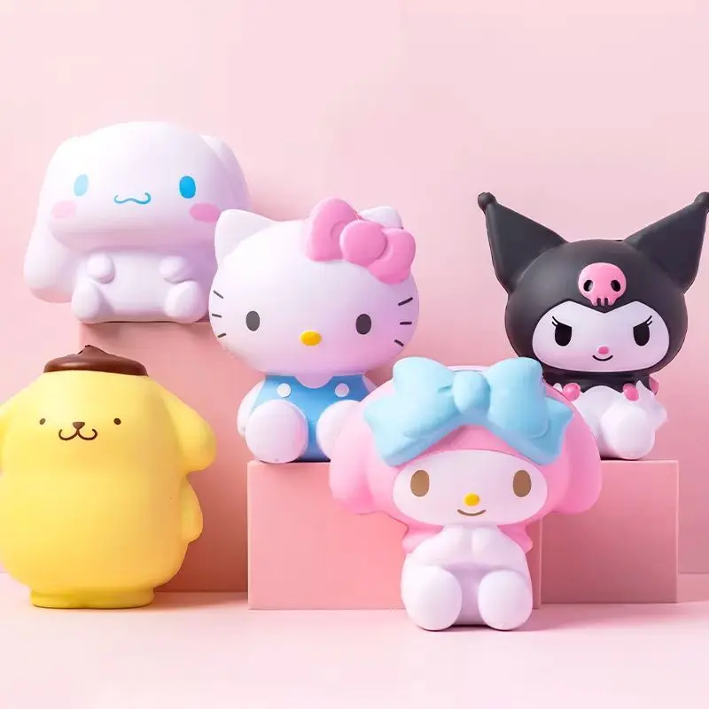 

Sanrio Kuromi Doll Kawaii Hello Kitty My Melody Cinnamoroll Slow Rebound Toys Kid Cute Pompompurin Room Decoration Gift for Girl