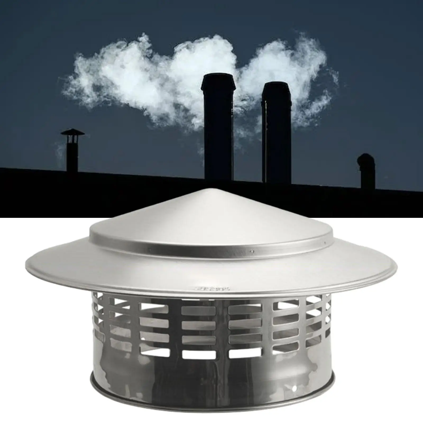 Cap Ducting Pipe Outdoor Easy Install Flue Cap Fireplace Chimney Cap Outside