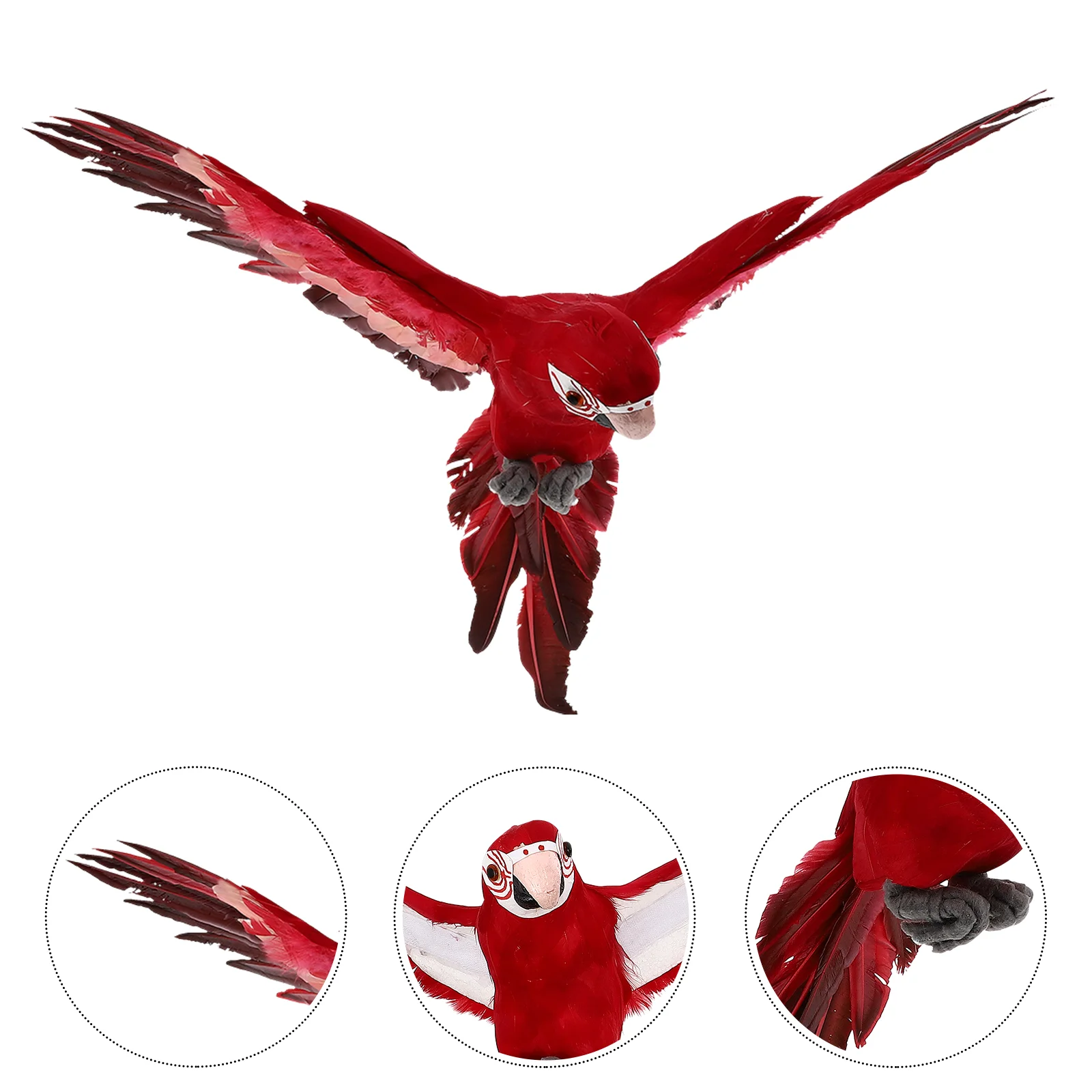 

Decor Artificial Bird Parrot Craft Garden Statue Accessories Red Home Scene Layout Prop