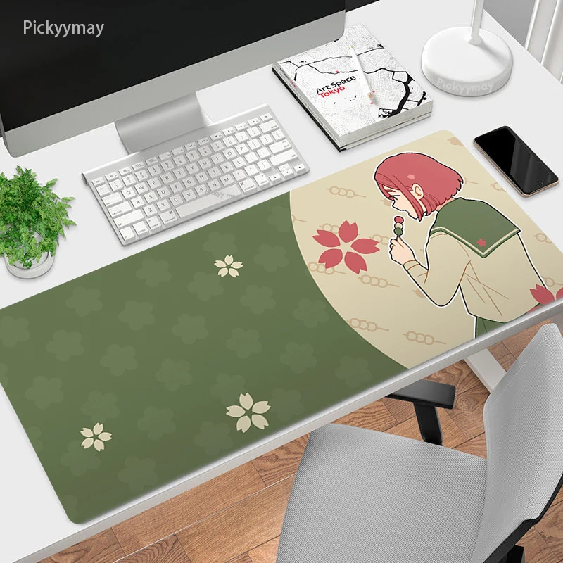 Grand tapis de souris de jeu vert Kawaii, taille XXL, Mat Mat, en