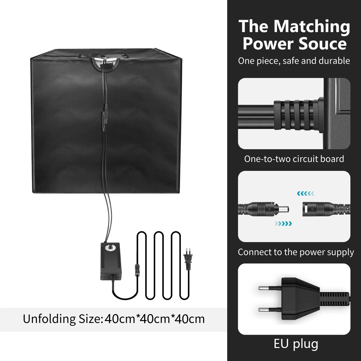 Photo Studio Light Box 40cm Portable Softbox With 3 Colors Background For Studio Photography LED Light