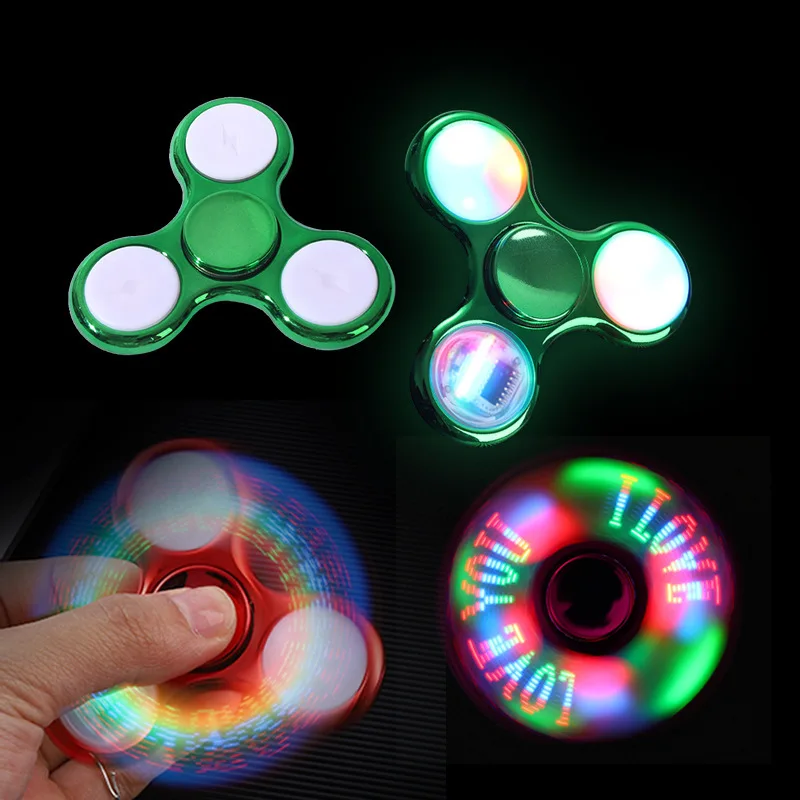 

Luminous Fidget Spinner Fingertip Gyro 18 Variable LED Lamp Electroplated Crystal Juguete Antiestres Fidget Relax Toy Adult Toys