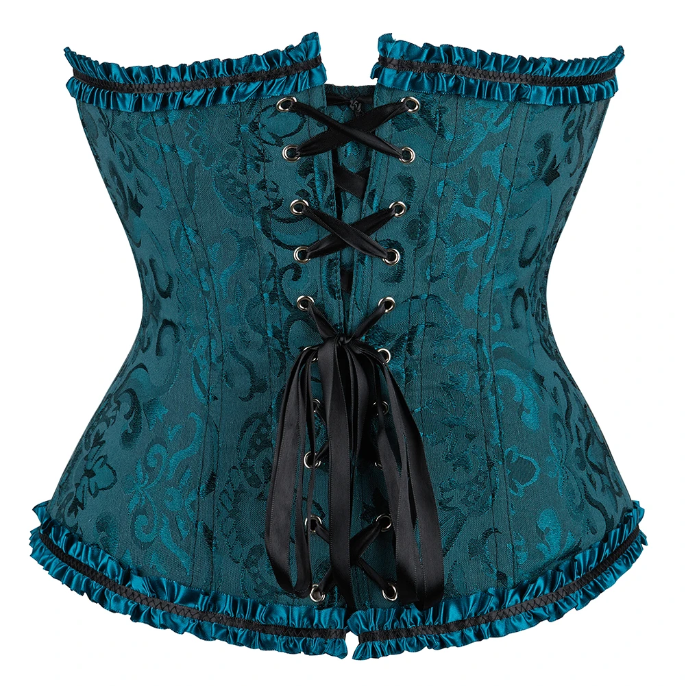 WEITING Femme Off Shoulder Sexy Korsetten Bustiers Gothic Kant Bloemen Overbust Corset Body Shapewear Corselet Plus Size Rood Zwart Wit-Wit, L