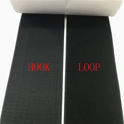 Durable Self - Adhesive Hook and Loop Fastener Tape - 100mm Wide - 10cm black (1m loop)
