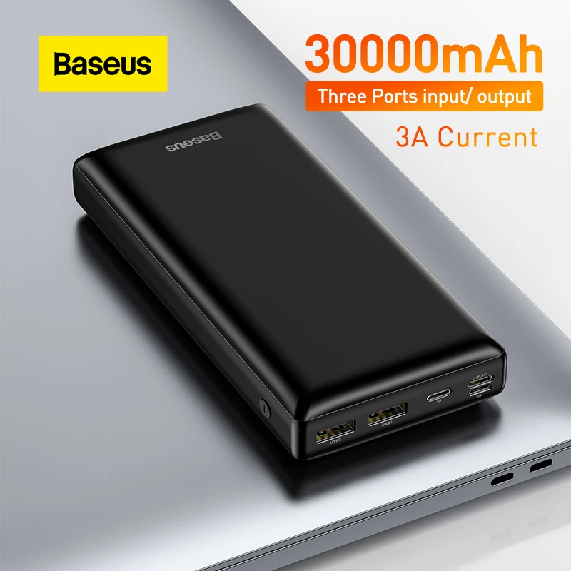 Baseus Power Bank 30000mAh USB C Fast Charging Powerbank Portable External Battery Charger For iPhone 1112 Pro Xiaomi Pover Bank pocket power bank