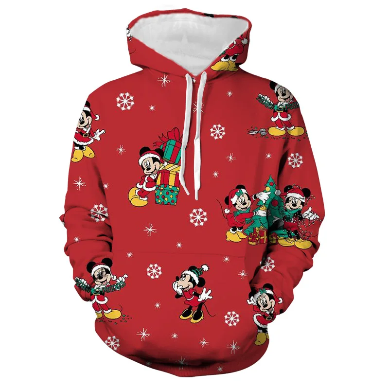 

2022 New Christmas Collection Hoodie Men's Fall Long Sleeve Disney Brand Stitch and Mickey Anime 3D Printed Casual Sweatshirt