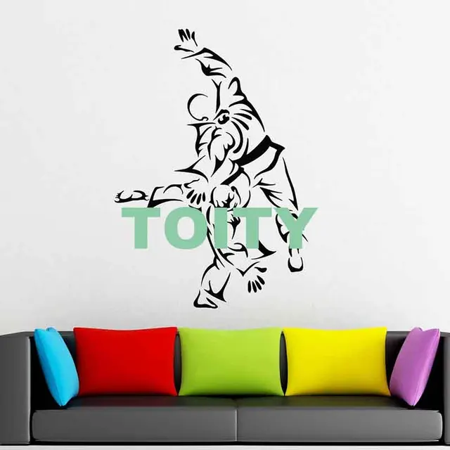 Fight Sport Martial Arts Wall Sticker Extreme Fighters Wrestling stickers  room decoration removeable vinyl decal PW394