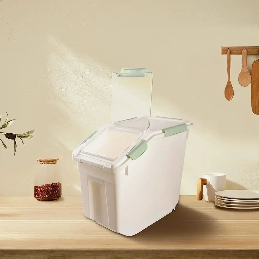 

Saim Dog Food Storage Containers 30lb, Large Pet Food Storage Containers, Airtight Pet Food Bin with Locking Lid, Measuring Cup,