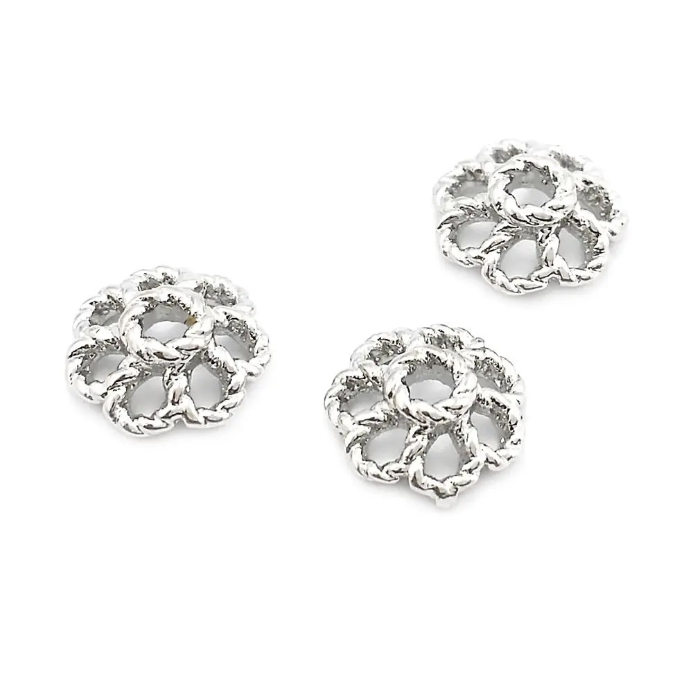 Elegant Trio-Tone Brass Bead Caps for DIY Jewelry Creations