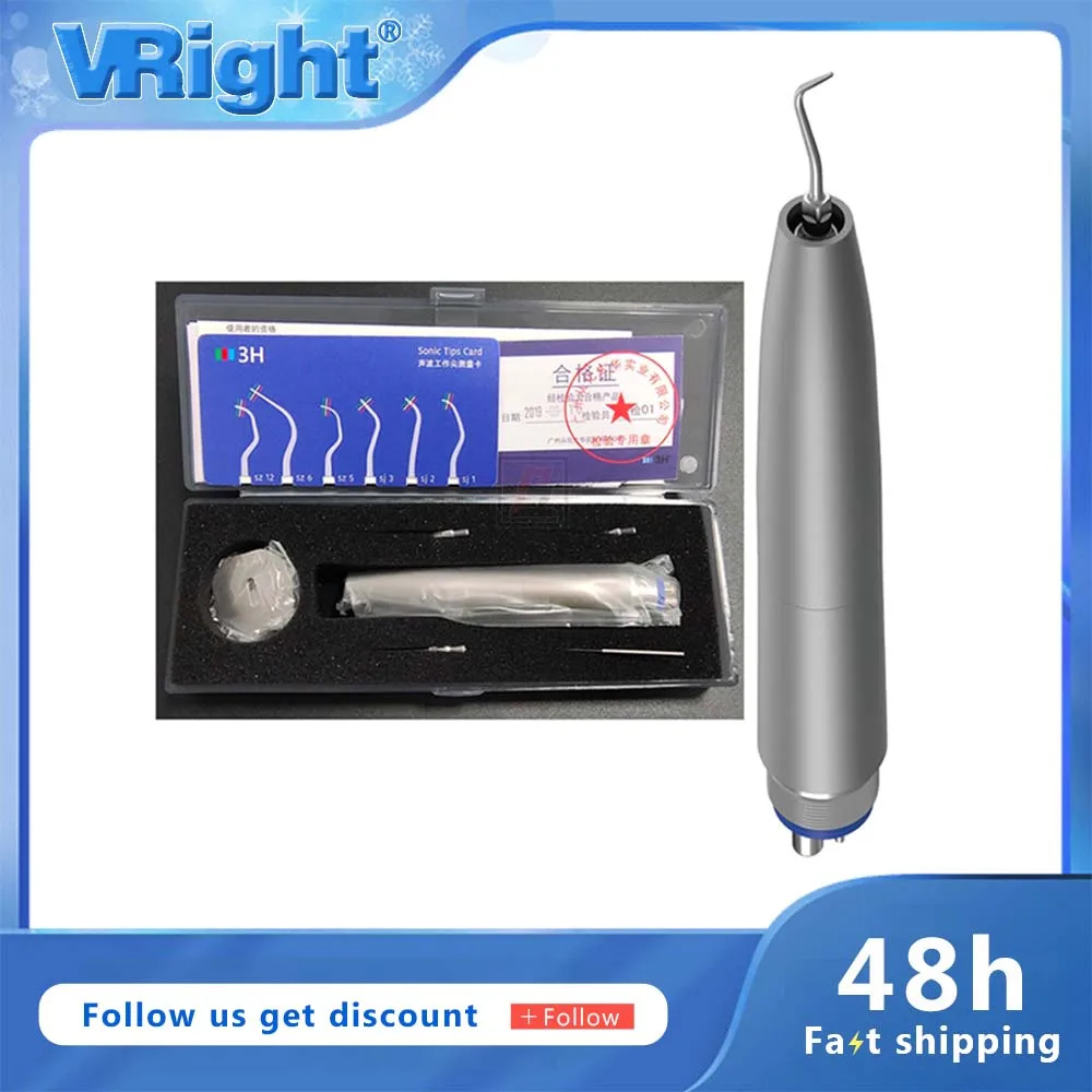 

Super Sonic Dental Ultrasonic Air Scaler Tooth Cleaner Dentistry Tool Dental Air Scaler Handpiece with 3 Tips 2/4 Holes