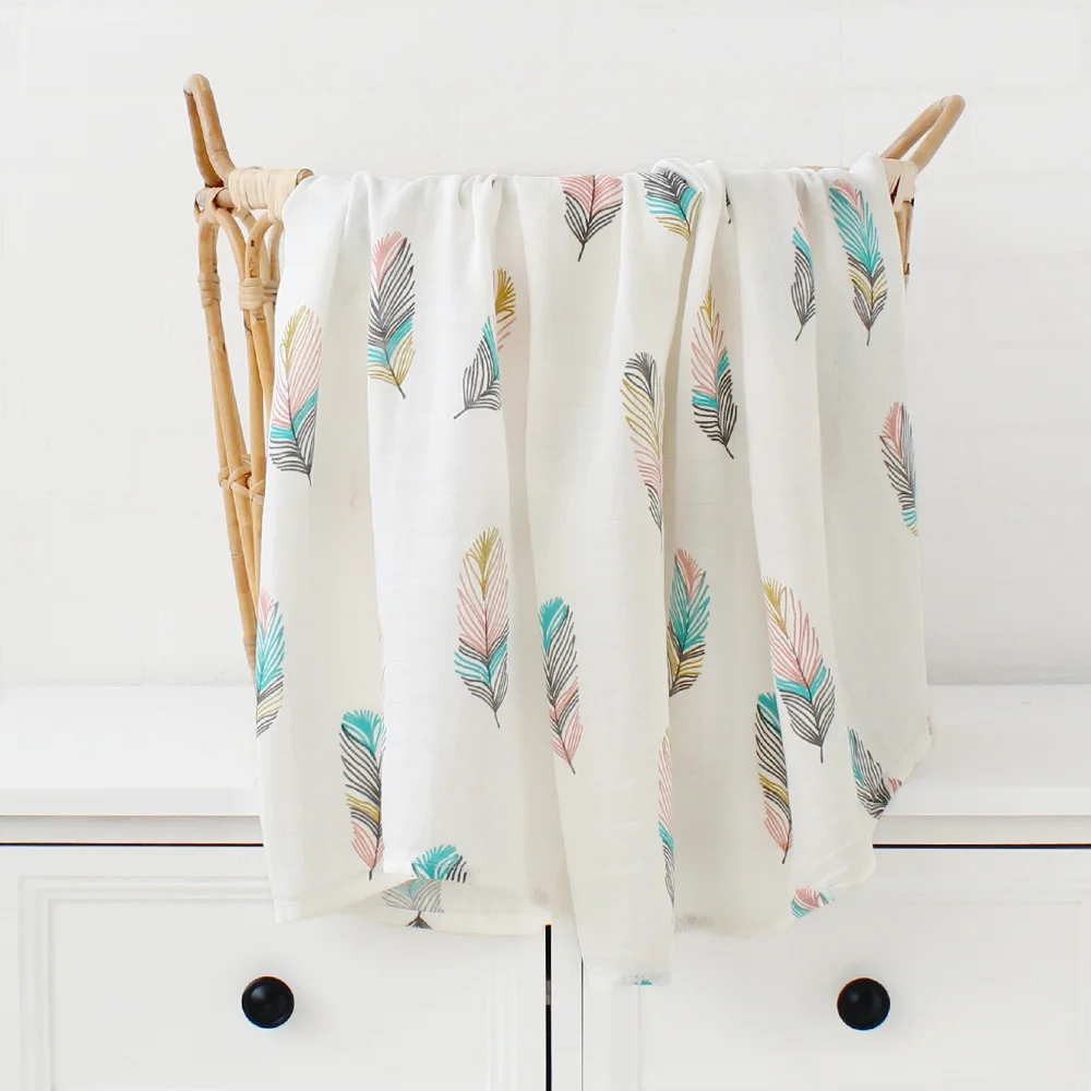120x120cm 70% Bamboo+30% Cotton Baby Blankets Newborn Stroller Bedding Quilts Toddler Kids Muslin Swaddle Blanket Baby
