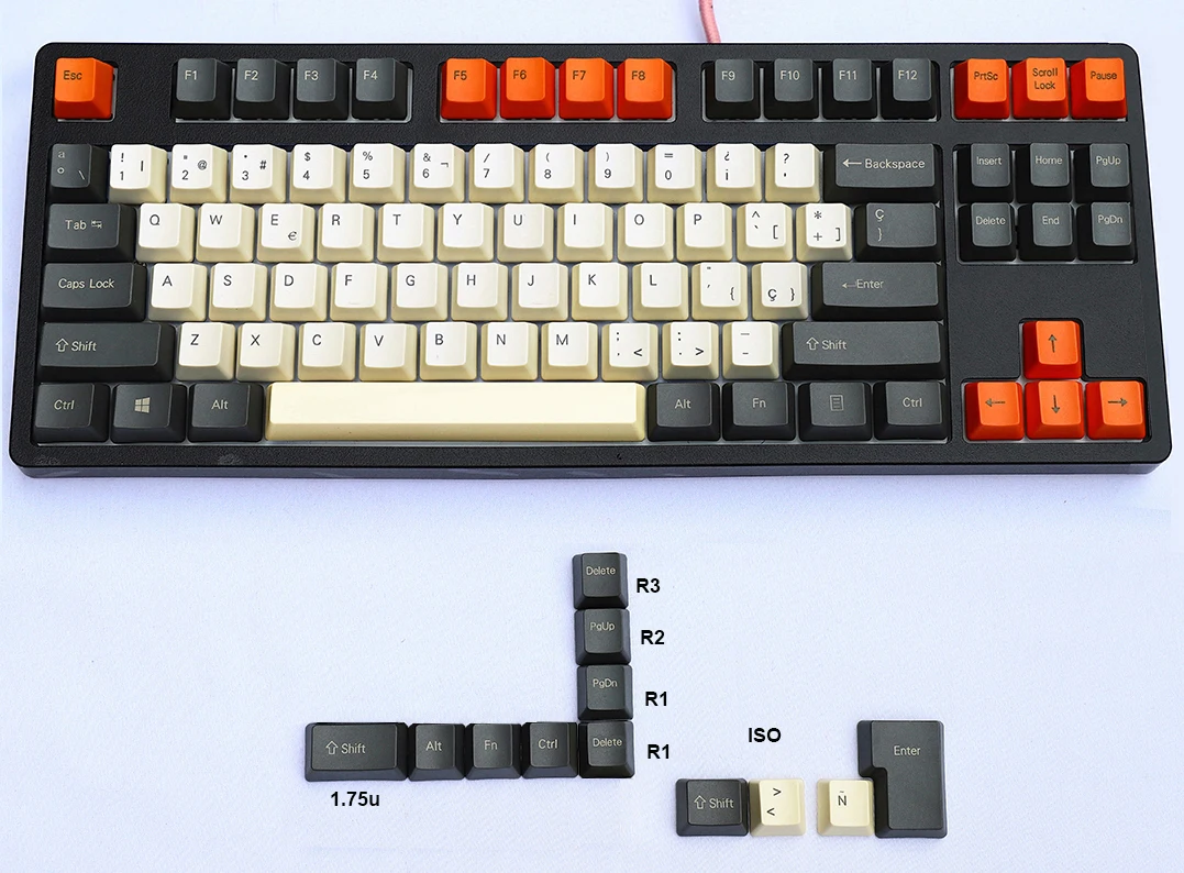 Spanish Layout OEM Keycaps European Type ANSI ISOES PBT Material for