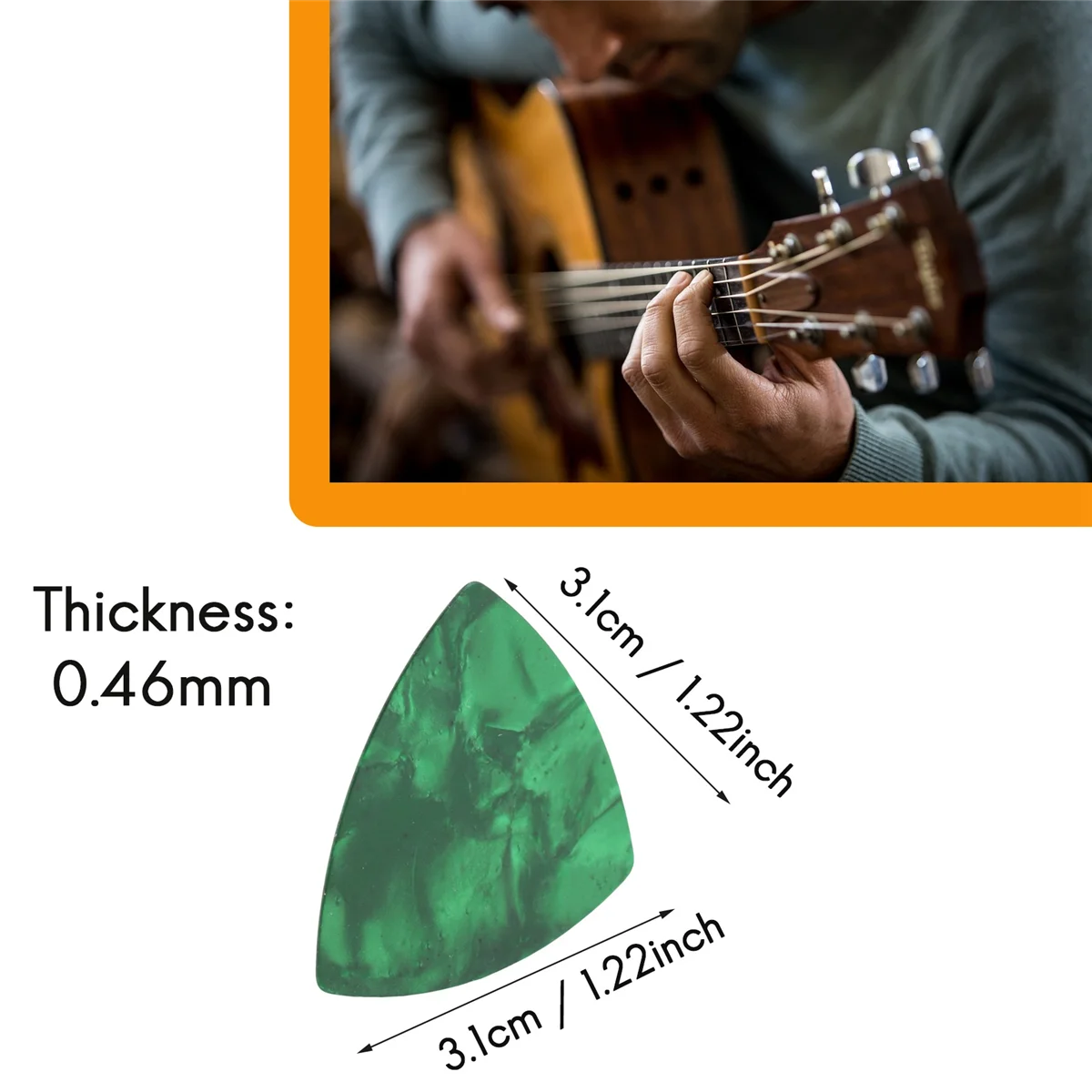 100PCS Guitar Picks, 0.46mm Thickness Colorful Celluloid Guitar Pick Plectrums for Bass, Electric, Acoustic Guitars