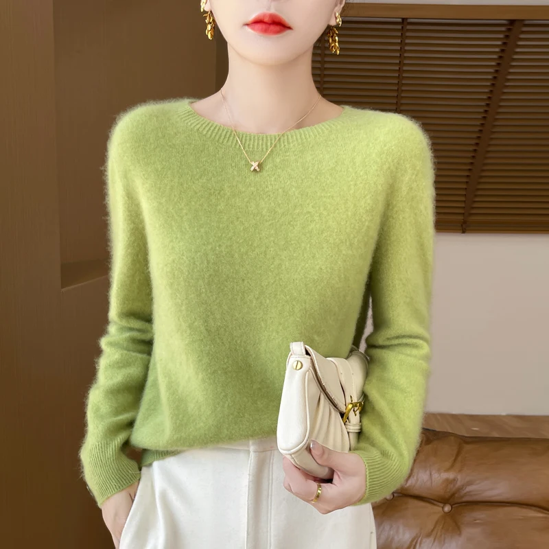 Woolen Sweater Round Neck 2024 Women's Autumn and Winter New Soft VersatileTop Casual and Fashionable Outerwear Top 4