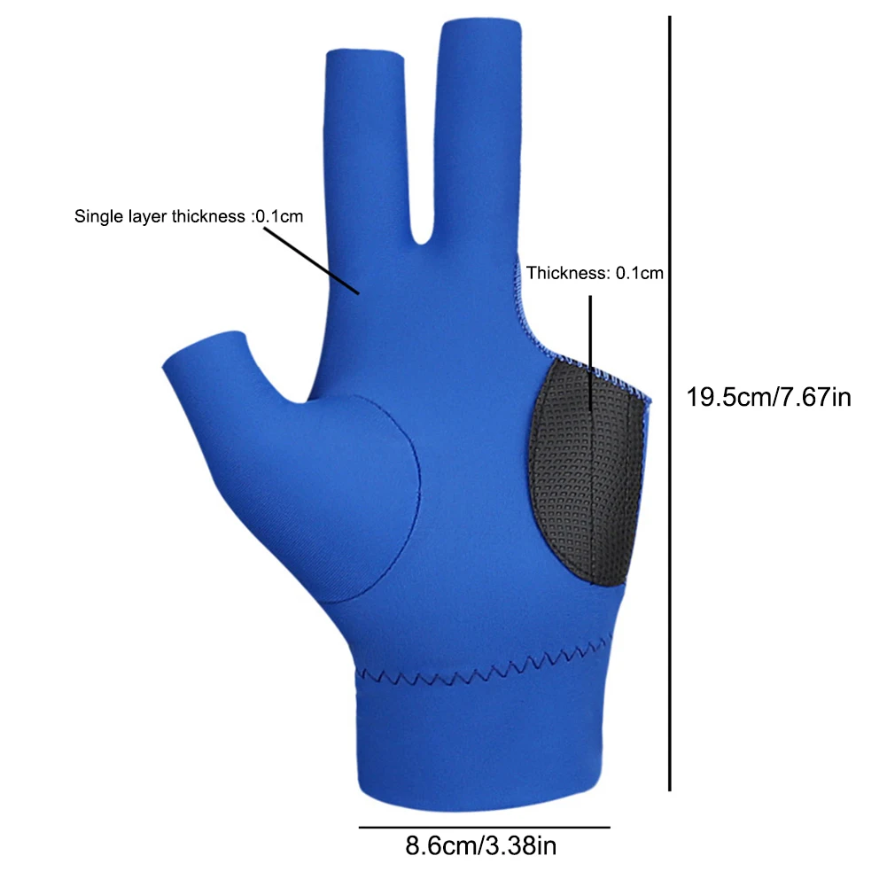 Billiards Glove Left Right Hand 3 Finger Snooker Billiard Gloves Non Slip Stickers Elastic Billiard Training Pool Gloves billiard gloves