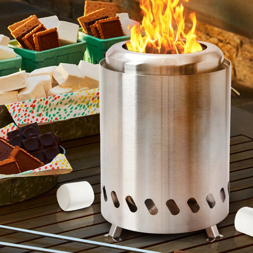 Smokeless Tabletop Fire Pit Stainless Steel Portable Mini Stove Mini Fire Pit Wood Burning Or Pellet Fueled Portable Bonfire