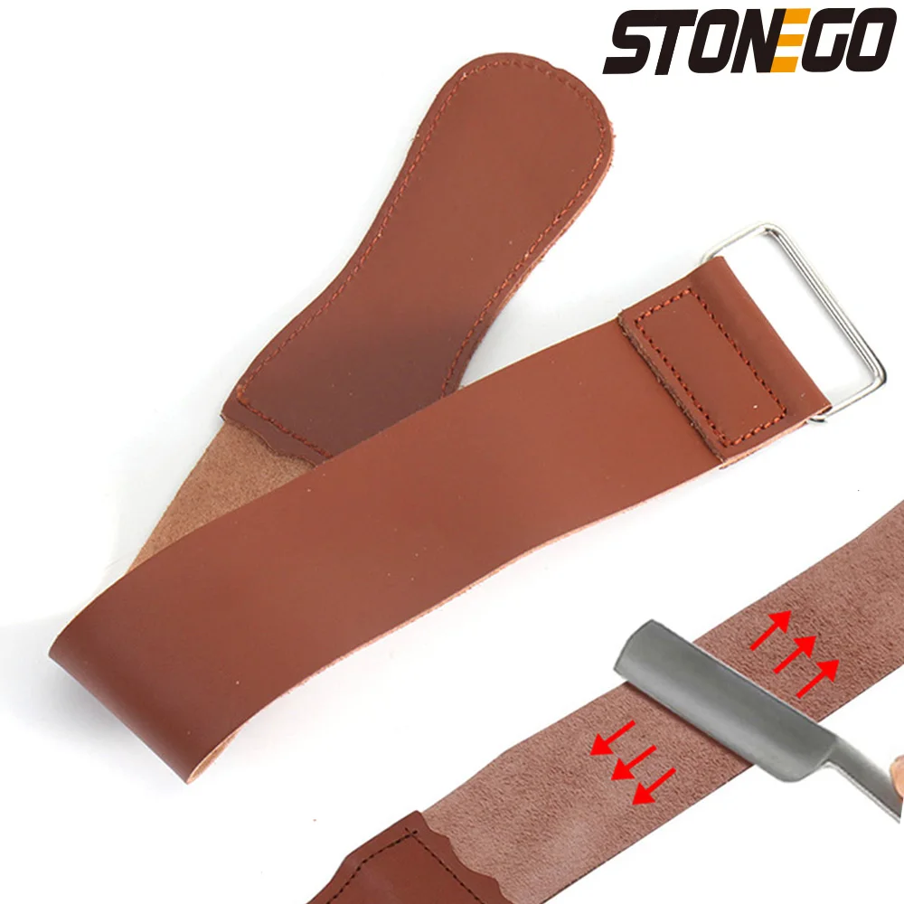 STONEGO Genuine Leather Strop Strap for Razor & Knives, Sharpening ...