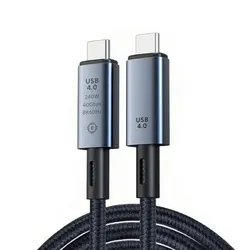 High - Speed USB4 Cable 40Gbps 240W 8K for Fast Charging and Data Transfer (Black)