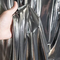 Silver Metallic Gloss Reflective Fabric for Elegant Evening Wear and DIY Projects (Gray)