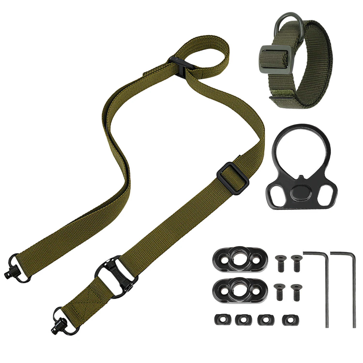 GULUZA Kit 12 Pezzi Girelle Porta Fucile In Metallo - Moschettoni Girevoli Per Cinghia Da 1 A 3,2 Cm, Robuste Con Bloccaggio Da 300 Libbre