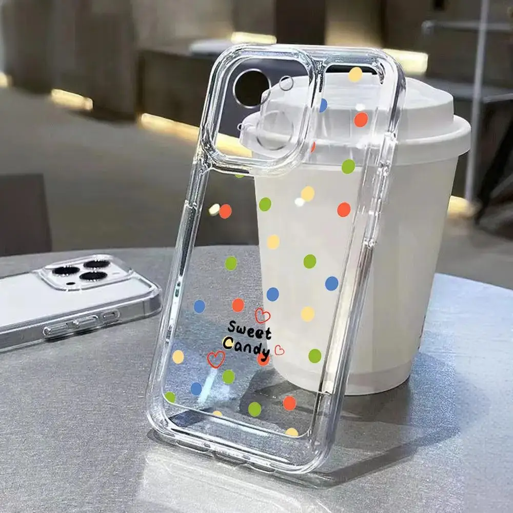 Vibrant Polka Dot Heart Phone Case - Air Soft Cover Shell