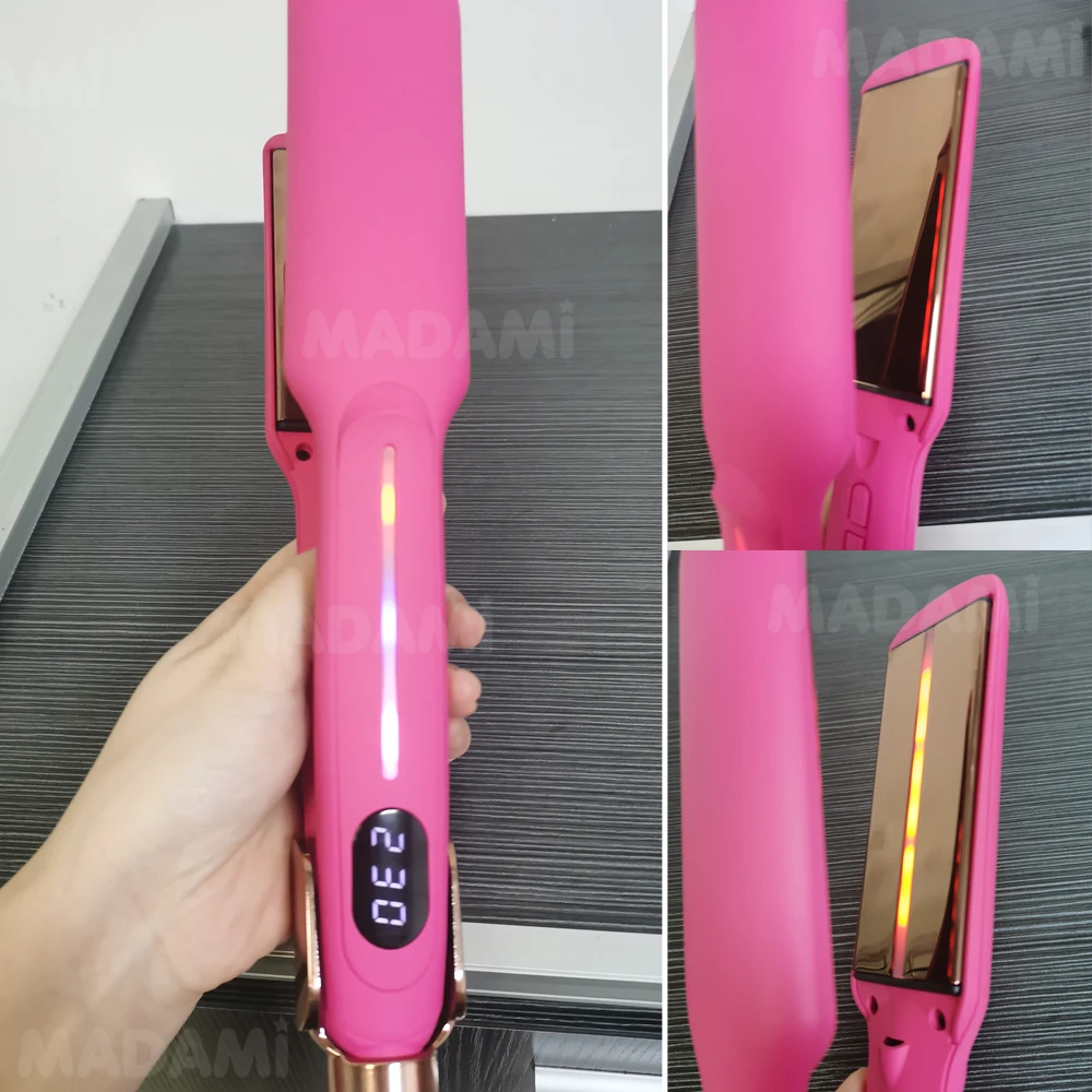 Infrared Hair Straightener Curler Titanium Plate Fast Heating Flat Iron 230℃ / 450°F Professional Salon Styling Tool 110V-240V 6