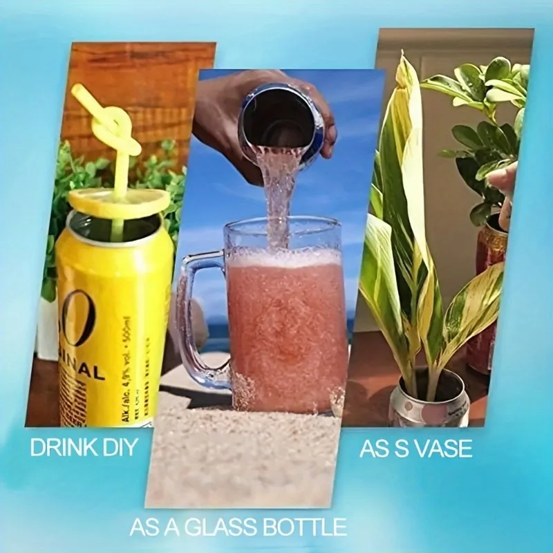 1pc Ergonomic Manual Can Opener - Smooth Edge Safety Design, No Sharp Cuts, Portable Tool for Soda & Beer Cans