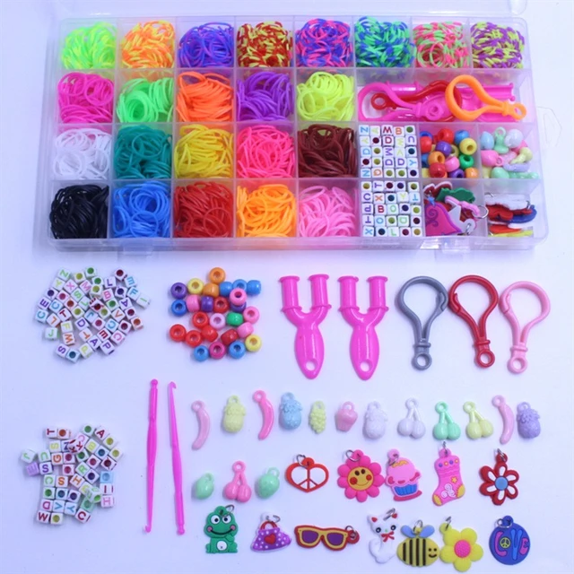 600/1500 Kit per la creazione di braccialetti con elastico colorato Kit di  riempimento per elastici