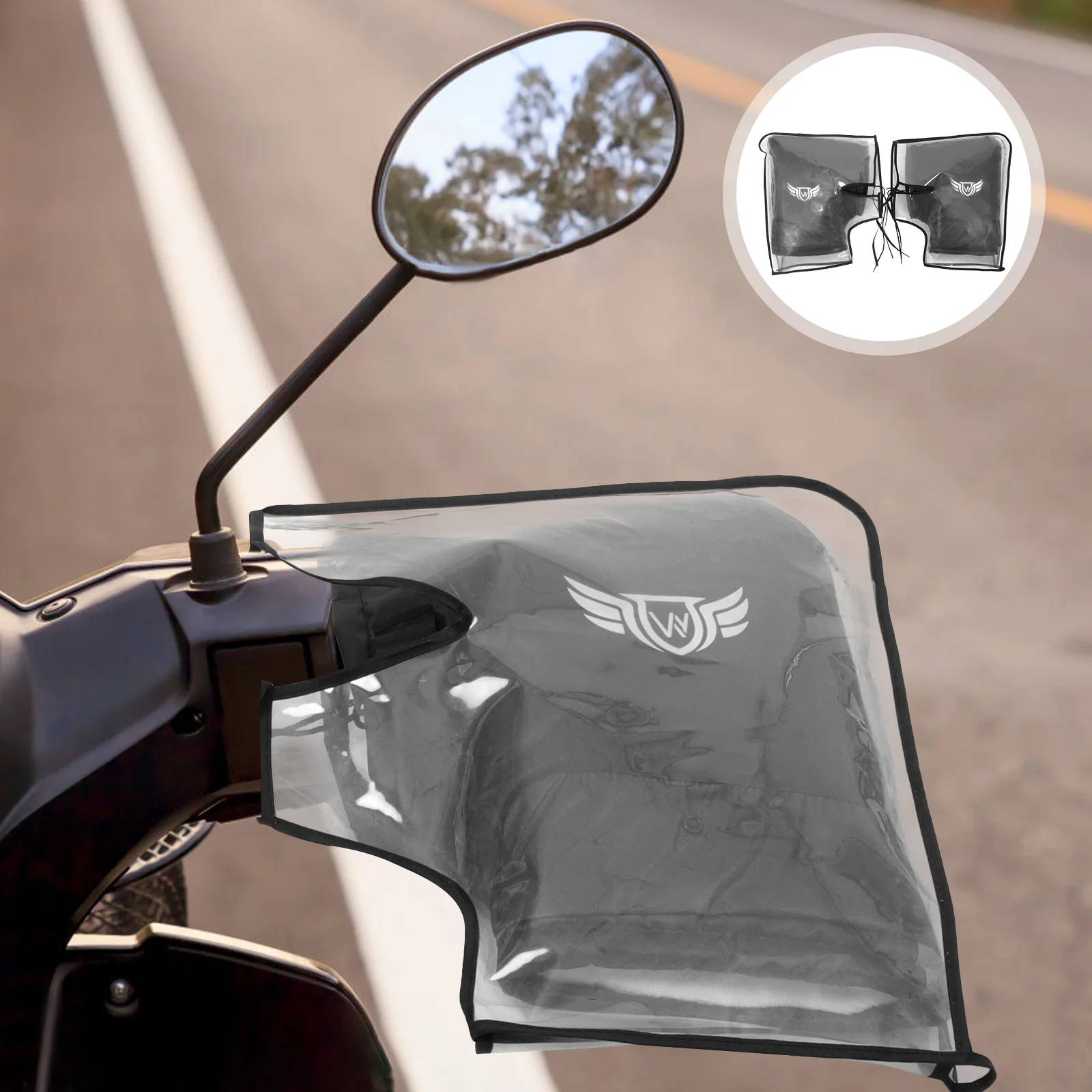 

Handle Bar Grip Cover Warm Gloves Motorcycle Riding Outdoor ATV Warmers Pu Scooter Winter