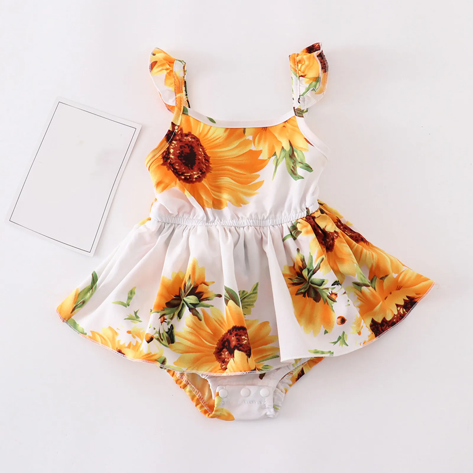 

Baby Girl Clothes Infant Sleeveless Sunflower Floral Romper Jumpsuit Cute Baby Girl Clothes Long Sleeve Bodysuit Pack