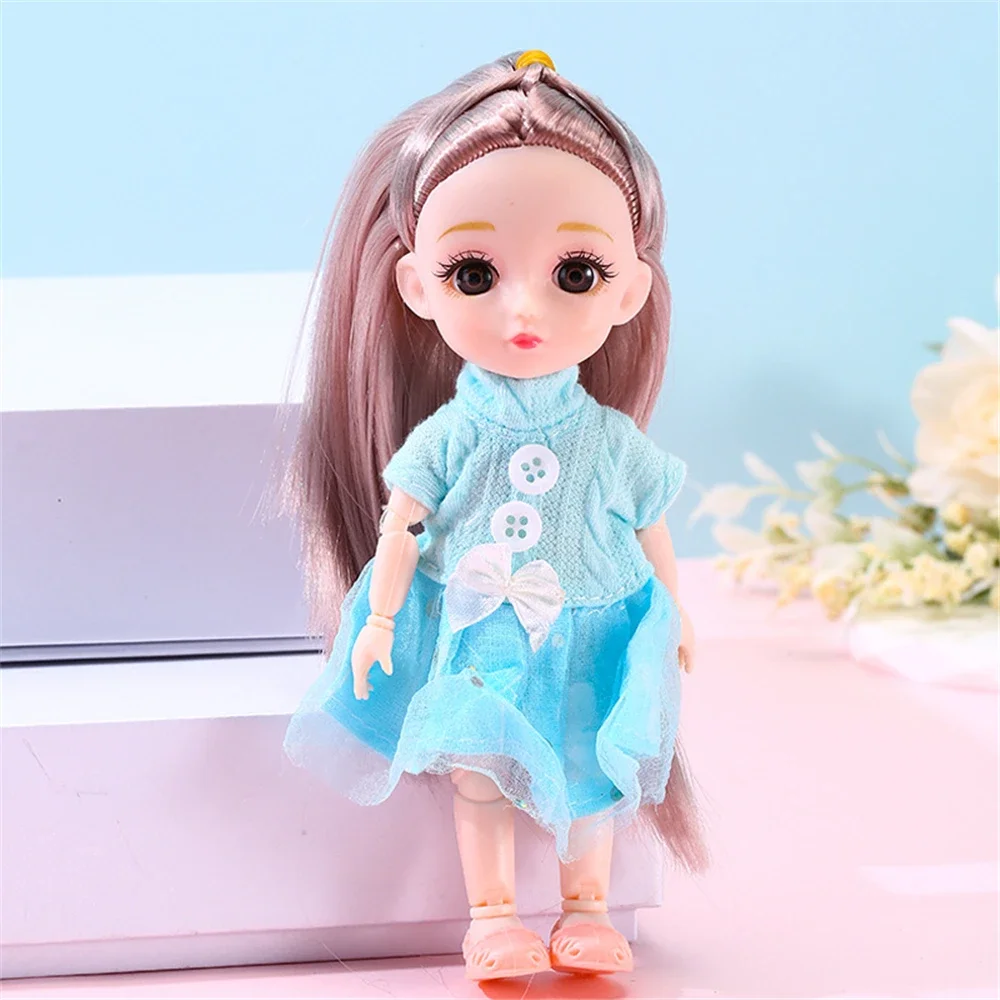 

16cm Lovely BJD Doll with Clothes and Shoes Movable 13 Joints Figure Sweet Face Lolita Princess Girl Gift Kid Toy