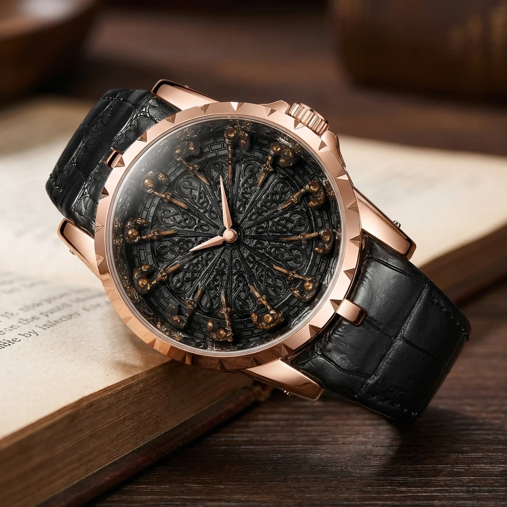 Retro Style Men's Quartz Watch with Large Dial and Practical Belt