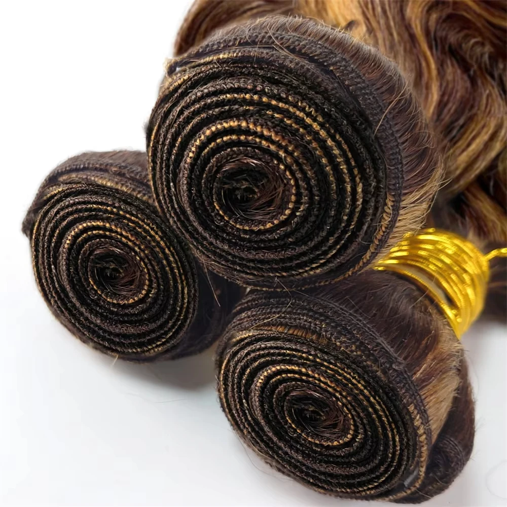 Luna P4/27 Highlight Ombre Bundles Human Hair Unprocessed Brazilian Colored Body Wave Raw Hair Bundles Weave Extensions 2