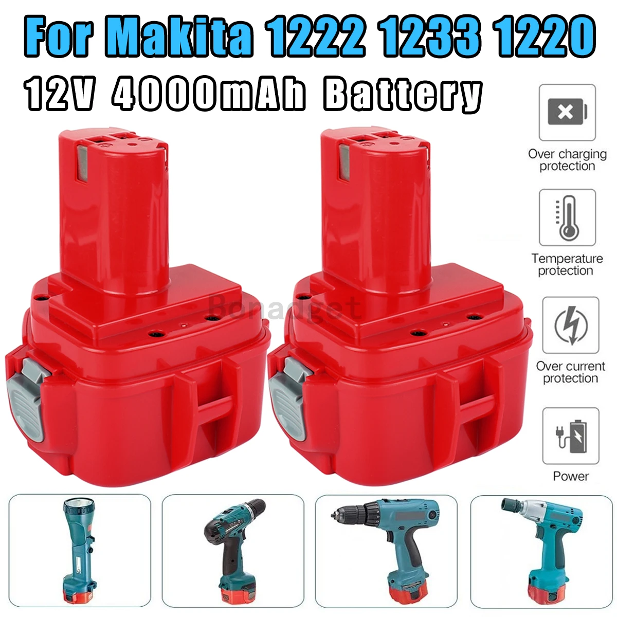Bonadget-12V-4000mAh-dla-Makita-PA12-baterii-Ni-Mh-1200-1220-1201-1222 ...