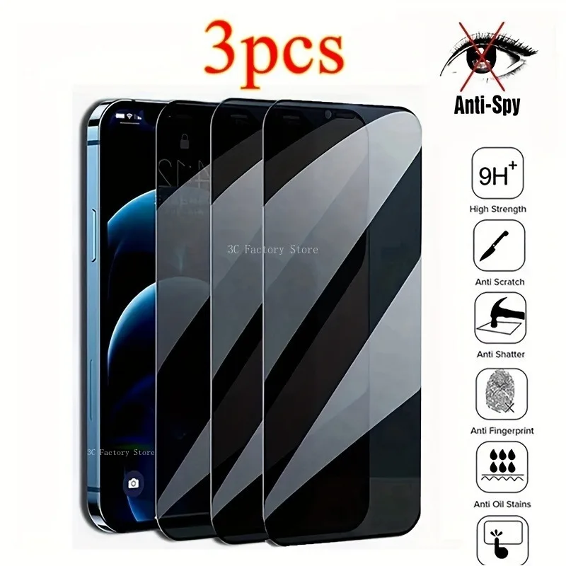 

3 шт. Защитные пленки для экрана для iPhone 11 Pro 12 13 Mini 14 15 Pro Max закаленное стекло для IPhone XR XS Max 7 8Plus стекло