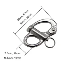 Stainless Steel Quick Release Fixed Bail Snap Shackle