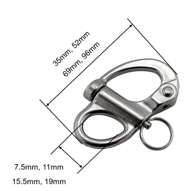Stainless Steel Quick Release Fixed Bail Snap Shackle