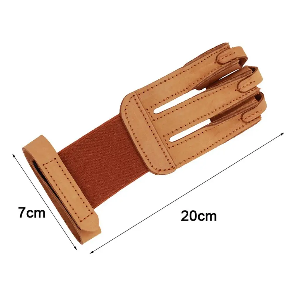 Single Outdoor Archery 3 Finger Glove Bow Leather Finger Guard Protector