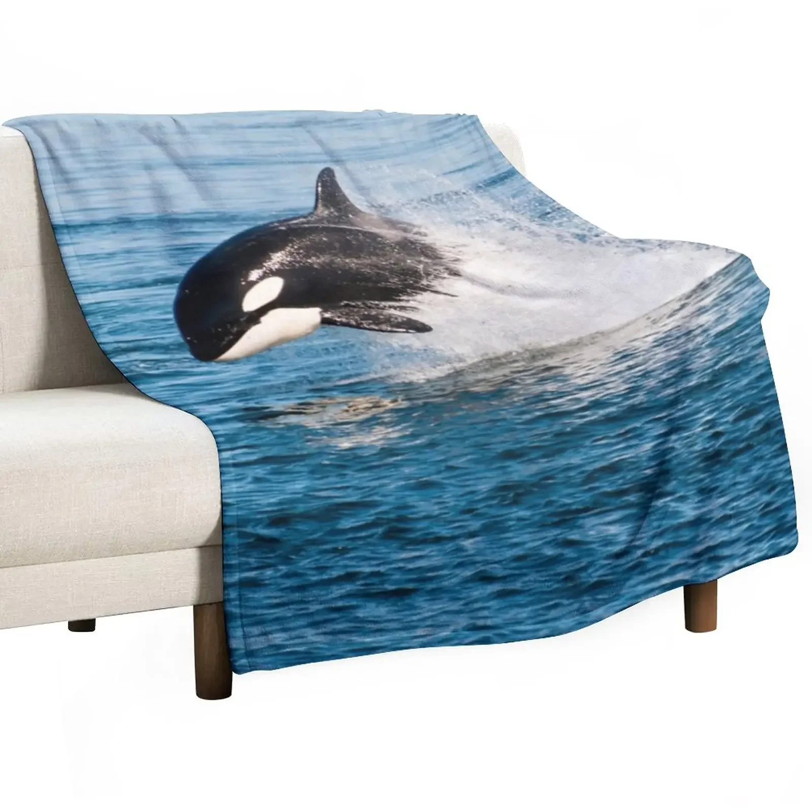 

Killer whale orca jumping Throw Blanket Heavy Decorative Sofa Blankets
