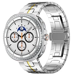 Iron Man Stainless Steel Watch Strap Bracelet - Galaxy8 classic 46mm (Silver gold)