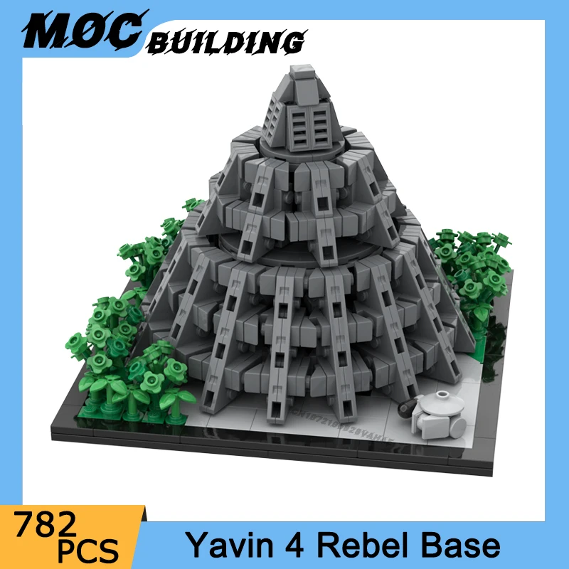 

Конструктор строительный MOC Star, архитектура, база Rebel Yavin 4, сборная деталь «сделай сам», коллекционные игрушки, подарок на праздник и Рождество