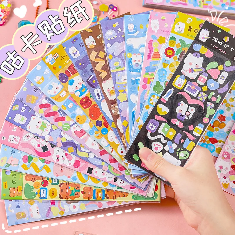 

60 pcs/lot Kawaii Bear Rabbit Animal PET Stickers Decorative Stationery Sticker Scrapbooking DIY Diary Album Stick Label