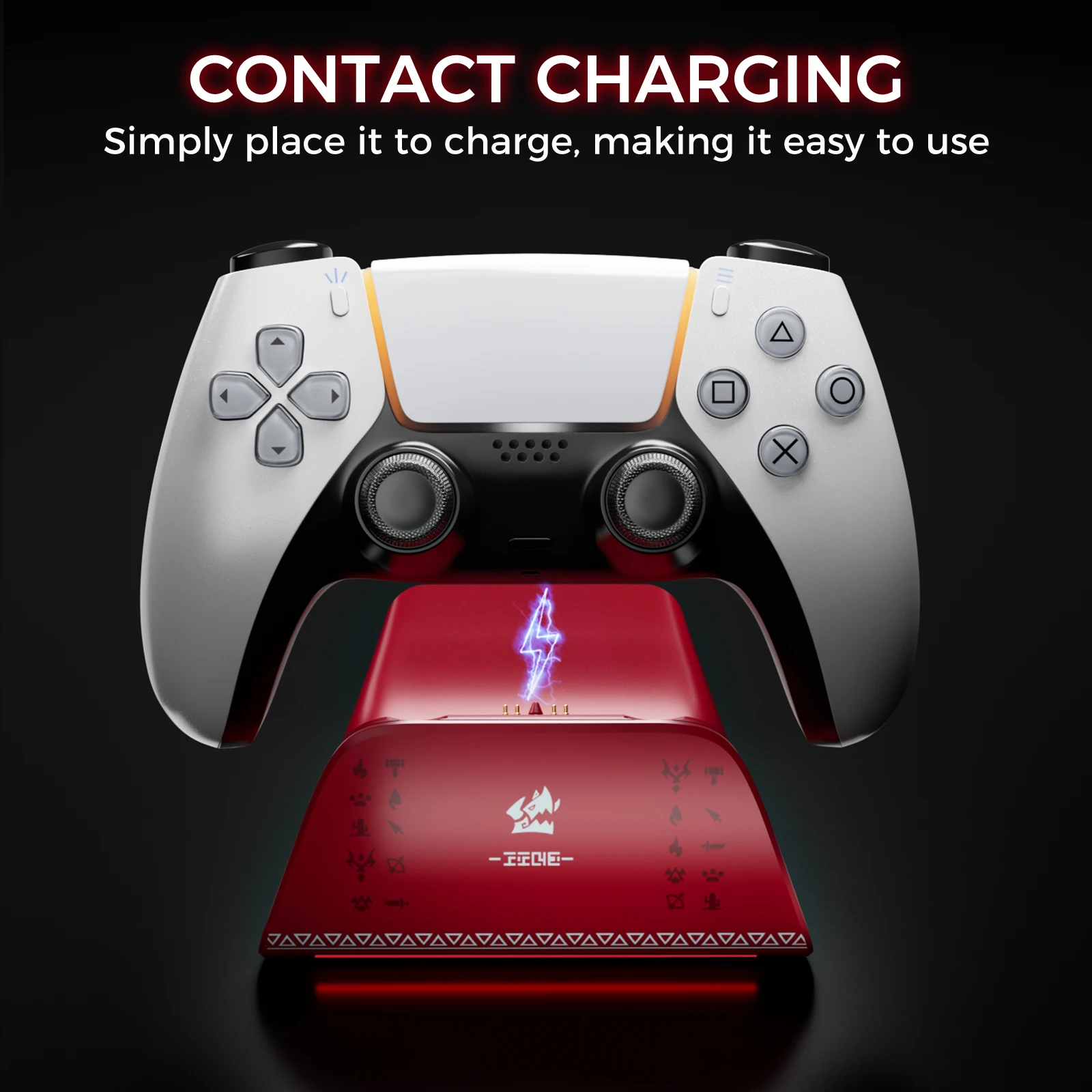 NEW IINE CHARGING STATION FOR PS5 CONTROLLER/Anti-slip Design，LED Indicator，Overcharge Protection，Fast Charging