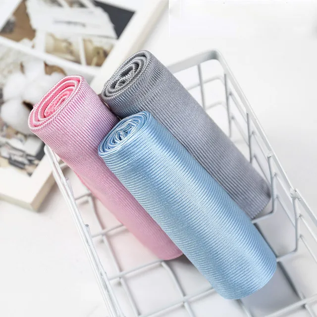 1Pcs Konyha Mikroszálas Tisztító Törülköző Nincs Nyomtag Abszorbeálható 3 Szín Lágy Szösz Otthoni Ablakautó -Tisztítószekrény Törlőkendő