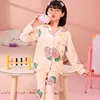 Boys' Pajamas Spring and Autumn Boys 2024 New Cotton Imitation Children's Thin Long Sleeve Home Clothes Big Boy Loungewear 2