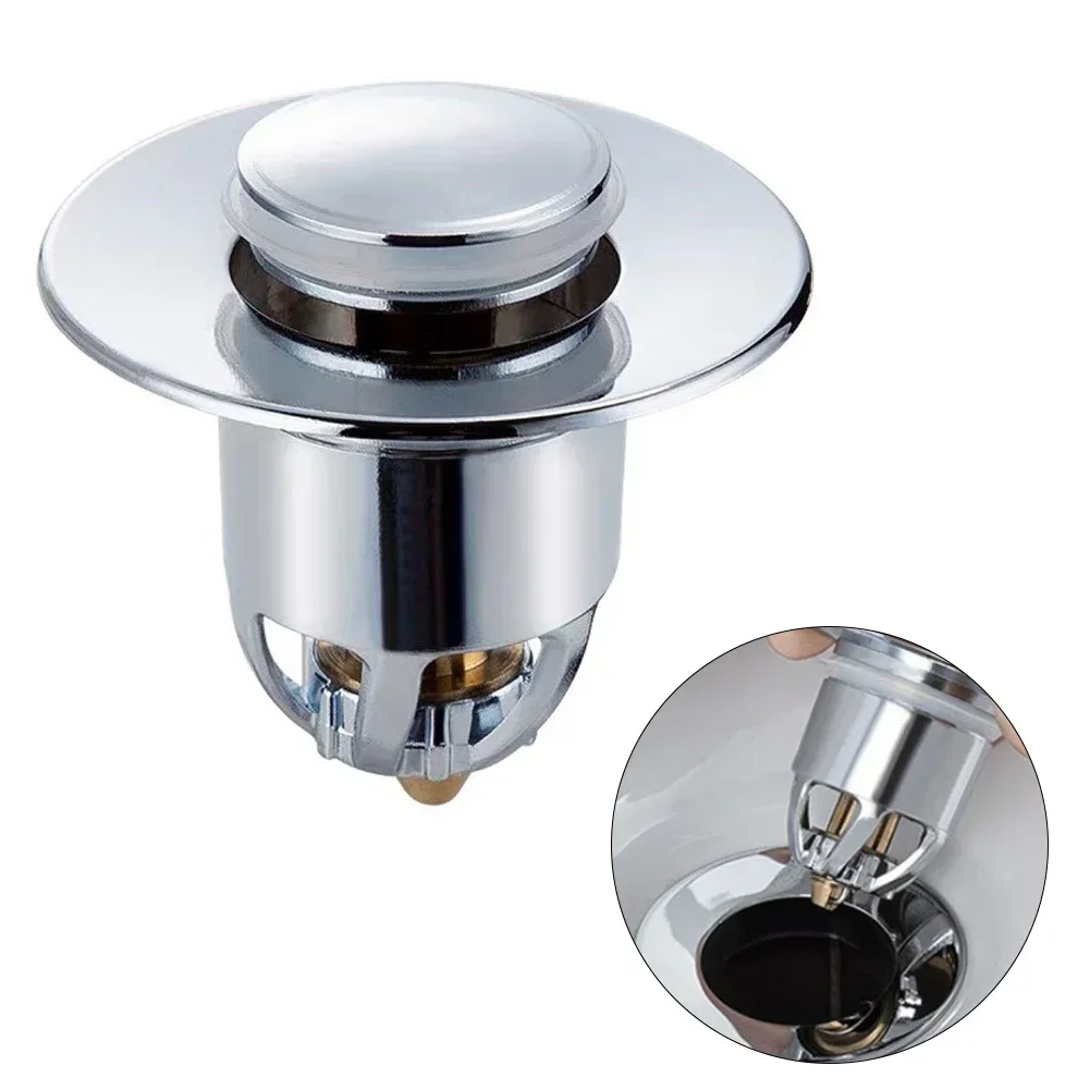 Basin Drain Stopper for Bathroom Sink Drain Stopper Pop-Up Bounce Core Basin Drain Filter Valve Hair Catcher Shower Sink Strainer Bath Stopper
