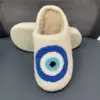AD Best Selling Blue Evil Eyes Fashion Pattern Retro Nice Cute Soft Warm Winter Slippers For Unisex 3