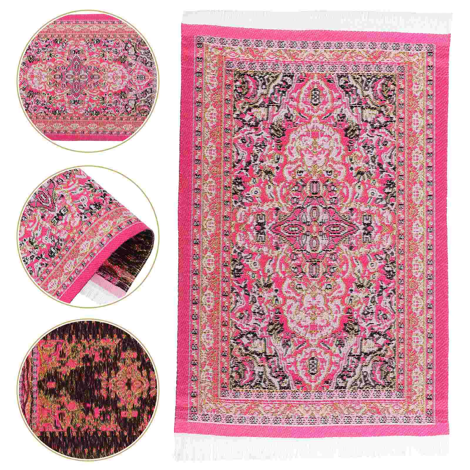 

Turkish Rug House Mat Mini Door Carpet Dollhouses Floor Decor Supplies Rugs Area to Weave DIY Ornament